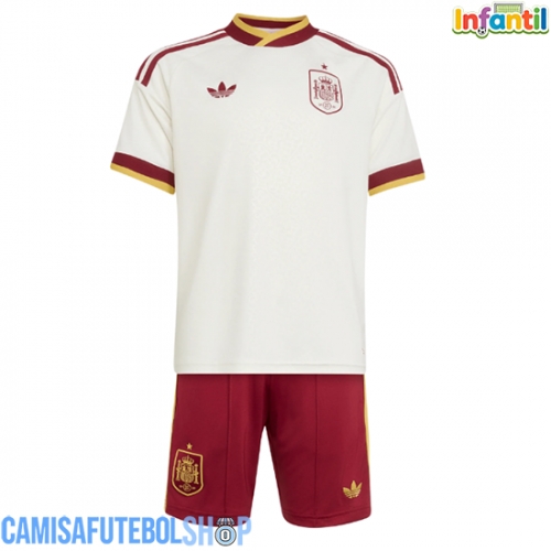 Camisa de time de futebol Espanha Replicas 2º Equipamento Infantil Mundo 2026 Manga Curta (+ Calças curtas)